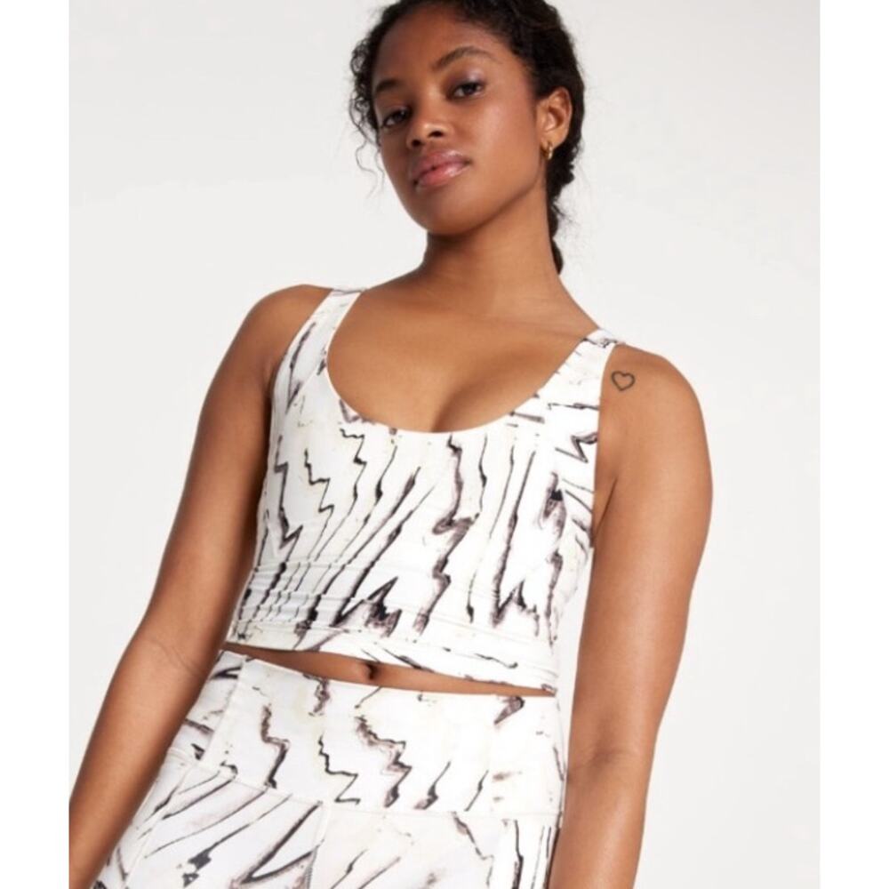 Calia Inspire Scoop Neck Tank Top Cream Brown Black Womens Size XS